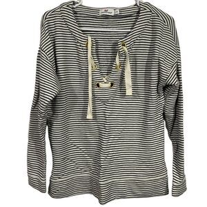 Vineyard Vines Striped Beach Terry Split Neck Sweatshirt